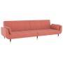 Sofá cama de 2 plazas con dos cojines terciopelo rosa de , Sofás - Ref: Foro24-337586, Precio: 289,26 €, Descuento: %