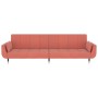 Sofá cama de 2 plazas con dos cojines terciopelo rosa de , Sofás - Ref: Foro24-337586, Precio: 289,26 €, Descuento: %