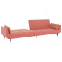 Sofá cama de 2 plazas con dos cojines terciopelo rosa de , Sofás - Ref: Foro24-337586, Precio: 289,26 €, Descuento: %