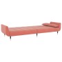 Sofá cama de 2 plazas con dos cojines terciopelo rosa de , Sofás - Ref: Foro24-337586, Precio: 289,26 €, Descuento: %