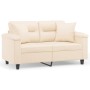 2-seater sofa with beige microfiber fabric cushions 120 cm by , Sofas - Ref: Foro24-3200970, Price: 252,08 €, Discount: %