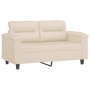 2-seater sofa with beige microfiber fabric cushions 120 cm by , Sofas - Ref: Foro24-3200970, Price: 252,08 €, Discount: %