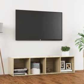 Sonoma oak plywood TV cabinet 142.5x35x36.5 cm by , TV Furniture - Ref: Foro24-805546, Price: 62,29 €, Discount: %