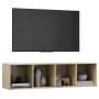 Mueble de TV madera contrachapada roble Sonoma 142,5x35x36,5 cm de , Muebles TV - Ref: Foro24-805546, Precio: 62,99 €, Descue...