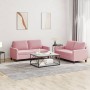 Pink velvet 2-piece sofa set with cushions by , Sofas - Ref: Foro24-3201499, Price: 483,41 €, Discount: %