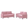 Pink velvet 2-piece sofa set with cushions by , Sofas - Ref: Foro24-3201499, Price: 483,41 €, Discount: %