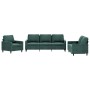 Dark green velvet 3-piece sofa set with cushions by , Sofas - Ref: Foro24-3201478, Price: 671,78 €, Discount: %