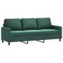 Dark green velvet 3-piece sofa set with cushions by , Sofas - Ref: Foro24-3201478, Price: 671,78 €, Discount: %