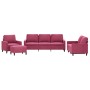 Sofa set with cushions 4 pieces red velvet by , Sofas - Ref: Foro24-3201490, Price: 663,95 €, Discount: %