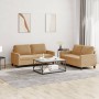 Brown velvet 2-piece sofa set with cushions by , Sofas - Ref: Foro24-3201503, Price: 455,59 €, Discount: %