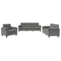 Sofa set with cushions 3 pieces dark gray microfiber fabric by , Sofas - Ref: Foro24-3202292, Price: 730,02 €, Discount: %