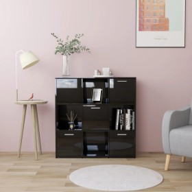 Regal aus glänzend schwarzem Sperrholz, 90 x 30 x 90 cm von , Bücherregale und Regale - Ref: Foro24-802937, Preis: 114,89 €, ...