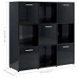 Regal aus glänzend schwarzem Sperrholz, 90 x 30 x 90 cm von , Bücherregale und Regale - Ref: Foro24-802937, Preis: 114,78 €, ...