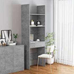 Concrete gray plywood shelf 60x35x180 cm by , Bookcases and shelves - Ref: Foro24-803429, Price: 69,09 €, Discount: %