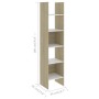 White and oak plywood shelf 40x35x180 cm by , Bookcases and shelves - Ref: Foro24-803403, Price: 70,18 €, Discount: %