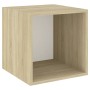 Muebles de salón 2 pzas madera ingeniería blanco y roble Sonoma de , Muebles TV - Ref: Foro24-3079804, Precio: 88,57 €, Descu...