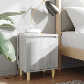 Bedside table solid wood legs Sonoma gray 40x30x50 cm by vidaXL, Nightstands - Ref: Foro24-813112, Price: 32,99 €, Discount: %