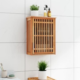 Bathroom cabinet for wall solid walnut wood 42x23x60 cm by , Lockers and storage cabinets - Ref: Foro24-350357, Price: 68,82 ...