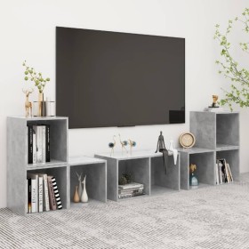 Living room furniture 6 pieces concrete gray engineered wood by , TV Furniture - Ref: Foro24-3080055, Price: 120,99 €, Discou...