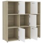 Regal aus Sperrholz in Weiß und Eiche, 90 x 30 x 90 cm von , Bücherregale und Regale - Ref: Foro24-802935, Preis: 132,75 €, R...