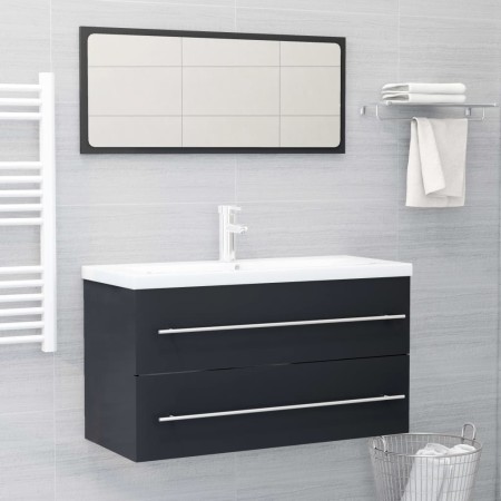 Set de muebles de baño 2 piezas madera contrachapada gris de , Muebles de baño - Ref: Foro24-804847, Precio: 66,33 €, Descuen...