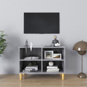 TV cabinet solid wood legs concrete gray 69.5x30x50 cm by , TV Furniture - Ref: Foro24-805927, Price: 35,48 €, Discount: %