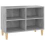 Mueble de TV patas de madera maciza gris hormigón 69,5x30x50 cm de , Muebles TV - Ref: Foro24-805927, Precio: 36,47 €, Descue...