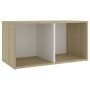 Muebles de salón 4 pzas madera ingeniería blanco y roble Sonoma de , Muebles TV - Ref: Foro24-3080074, Precio: 148,21 €, Desc...