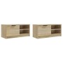 TV cabinet 2 pieces oak plywood 80x35x36.5 cm by , TV Furniture - Ref: Foro24-811473, Price: 86,79 €, Discount: %