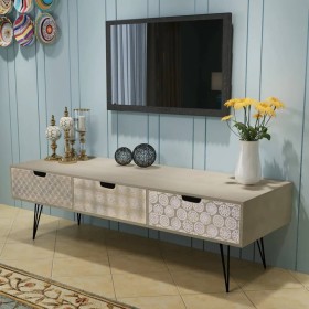 TV cabinet with 3 drawers gray 120x40x36 cm by , TV Furniture - Ref: Foro24-243399, Price: 106,46 €, Discount: %