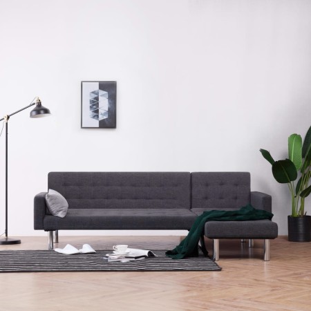 Dark gray polyester L-shaped sofa bed by , Sofas - Ref: Foro24-282304, Price: 434,56 €, Discount: %