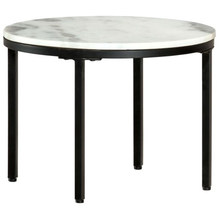 Mesa de centro de mármol macizo auténtico blanco y negro Ø50 cm de , Mesas de centro - Ref: Foro24-286411, Precio: 90,24 €, D...