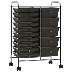 XXL portable storage cart with 15 black plastic drawers by , Cargo forklifts - Ref: Foro24-320407, Price: 111,26 €, Discount: %