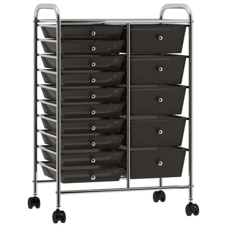 Carrito de almacenaje portátil XXL 15 cajones plástico negro de , Carretillas de carga - Ref: Foro24-320407, Precio: 111,26 €...