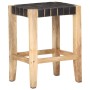 Kitchen stools 2 pcs black leather and mango wood 46x36x60cm by , Kitchen stools - Ref: Foro24-321836, Price: 124,10 €, Disco...