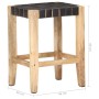 Kitchen stools 2 pcs black leather and mango wood 46x36x60cm by , Kitchen stools - Ref: Foro24-321836, Price: 124,10 €, Disco...