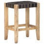 Kitchen stools 2 pcs black leather and mango wood 46x36x60cm by , Kitchen stools - Ref: Foro24-321836, Price: 124,10 €, Disco...