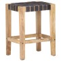 Kitchen stools 2 pcs black leather and mango wood 46x36x60cm by , Kitchen stools - Ref: Foro24-321836, Price: 124,10 €, Disco...