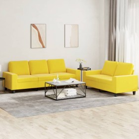 2-piece sofa set light yellow fabric by , Sofas - Ref: Foro24-3201903, Price: 488,99 €, Discount: %