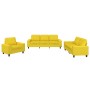 3-piece sofa set light yellow fabric by , Sofas - Ref: Foro24-3201871, Price: 659,41 €, Discount: %