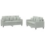 Sofa set with cushions 2 pieces light gray velvet by , Sofas - Ref: Foro24-3201700, Price: 468,42 €, Discount: %