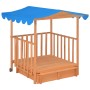 Casa de juegos para niños con arenero madera abeto azul UV50 de vidaXL, Cajones de arena - Ref: Foro24-91795, Precio: 197,59 ...