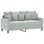 Sofagarnitur mit Kissen, 2-teilig, hellgrauer Samt von , Sofas - Ref: Foro24-3201700, Preis: 468,42 €, Rabatt: %