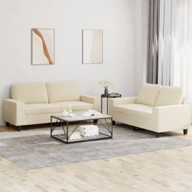 2-piece sofa set in cream fabric by , Sofas - Ref: Foro24-3201884, Price: 514,21 €, Discount: %