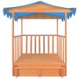 Casa de juegos para niños con arenero madera abeto azul UV50 de vidaXL, Cajones de arena - Ref: Foro24-91795, Precio: 197,59 ...