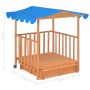 Casa de juegos para niños con arenero madera abeto azul UV50 de vidaXL, Cajones de arena - Ref: Foro24-91795, Precio: 197,59 ...