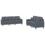 Dark gray velvet 2-piece sofa set with cushions by , Sofas - Ref: Foro24-3201721, Price: 547,99 €, Discount: %