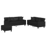 3-piece black synthetic leather sofa set with cushions by , Sofas - Ref: Foro24-3201929, Price: 619,28 €, Discount: %