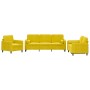 Yellow velvet 3-piece sofa set with cushions by , Sofas - Ref: Foro24-3201960, Price: 688,82 €, Discount: %