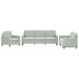 Light gray velvet 3-piece sofa set by , Sofas - Ref: Foro24-3201934, Price: 612,55 €, Discount: %